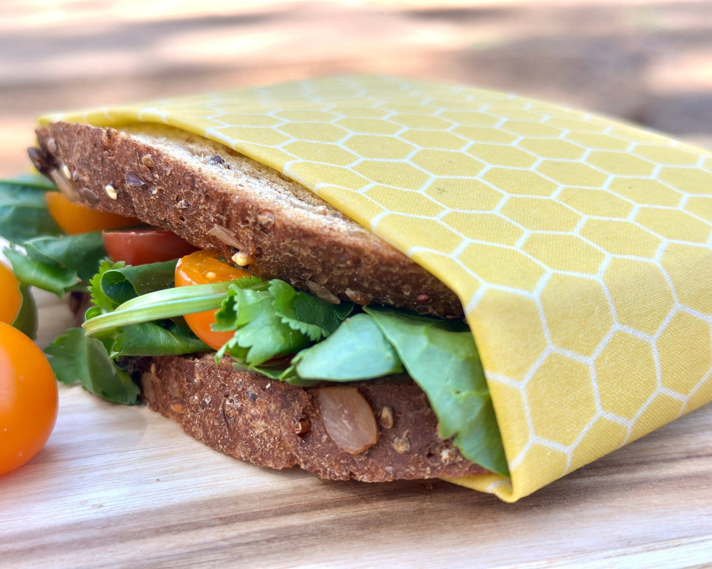 Bee Wraps. Reusable Beeswax Food Wraps. Sunbees in a Turquoise Sky - Kula Bee Goods