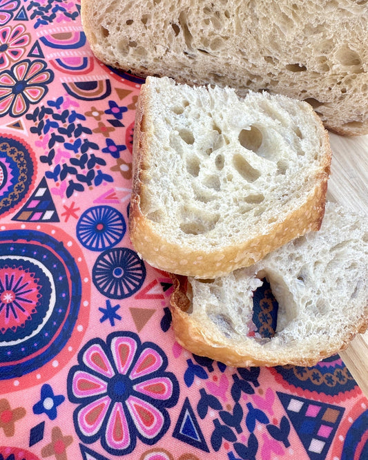 Organic Cotton Reusable Beeswax Bread Wrap. Ancestral Quilt - Kula Bee Goods