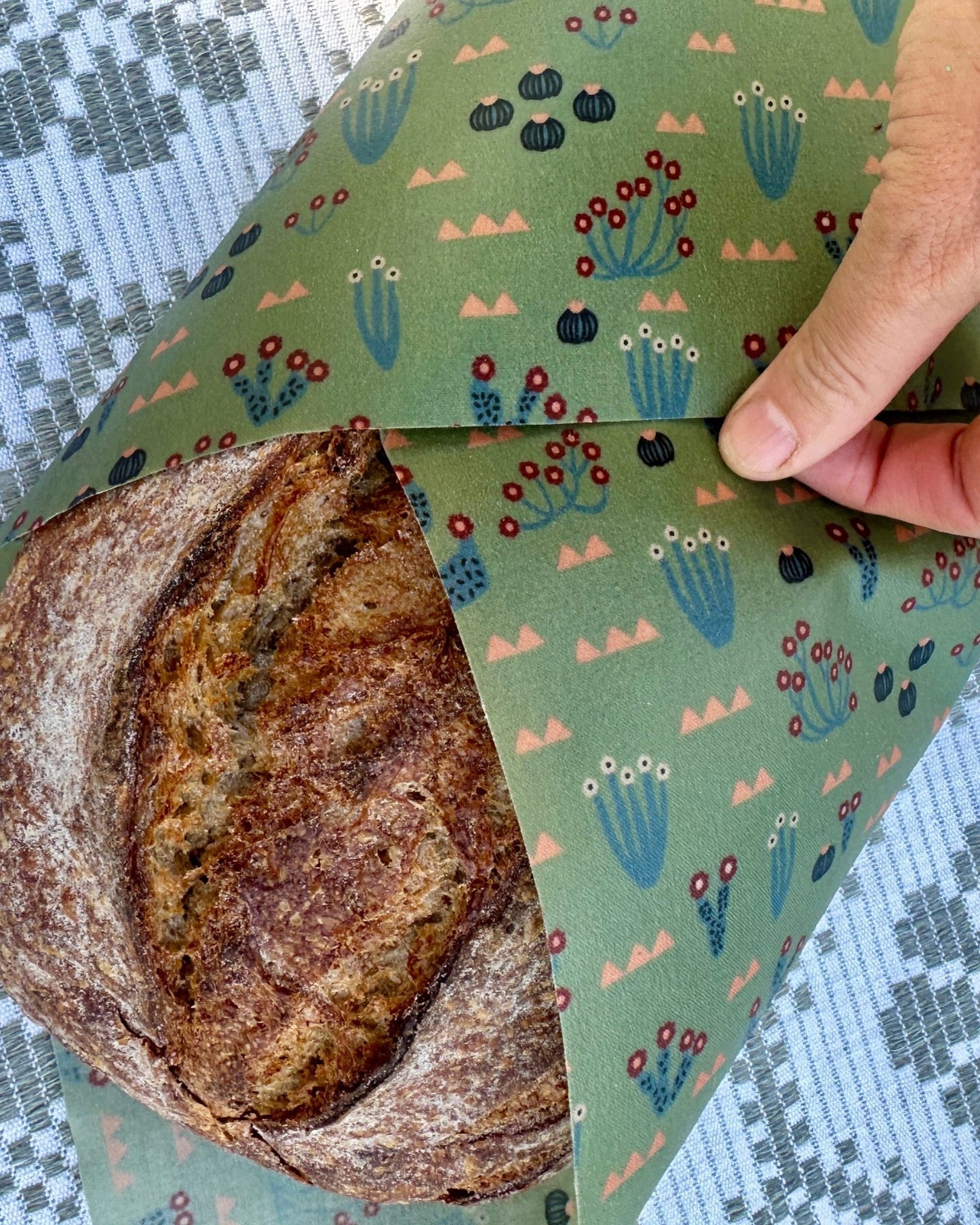 Organic Reusable Beeswax Bread Wrap. Bee Cactus Proof - Kula Bee Goods