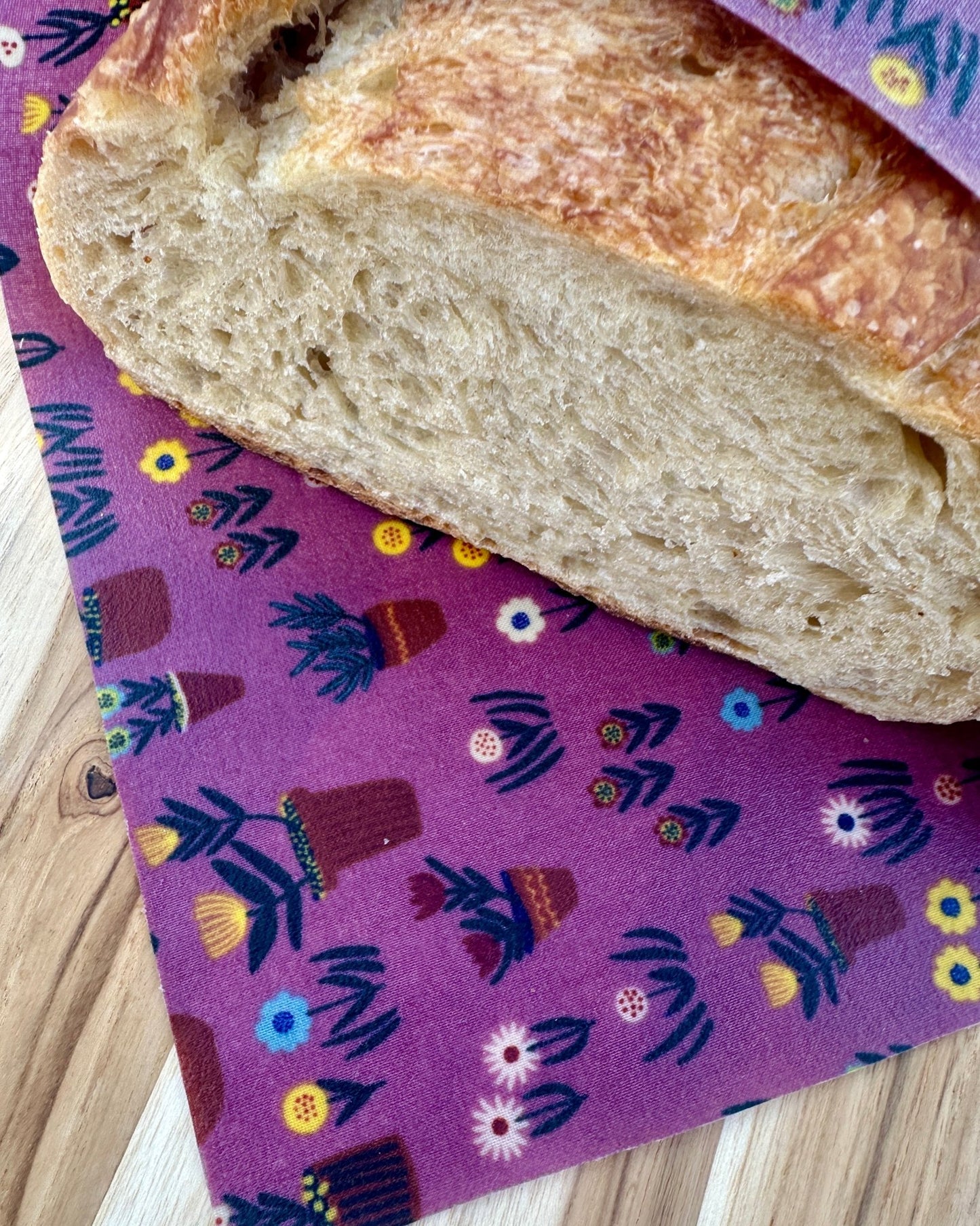 Organic Reusable Beeswax Bread Wrap. My Plants are Happy, My Bread is Happy - Kula Bee Goods