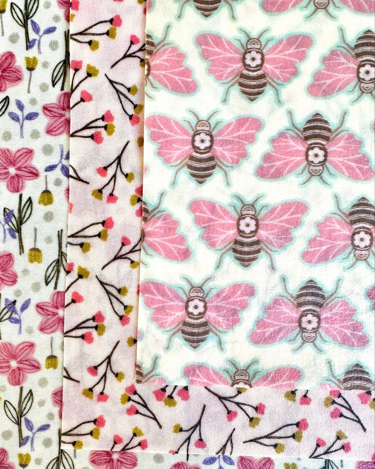 Reusable Beeswax Food Wrap Small. Cotton Candy Bees - Kula Bee Goods