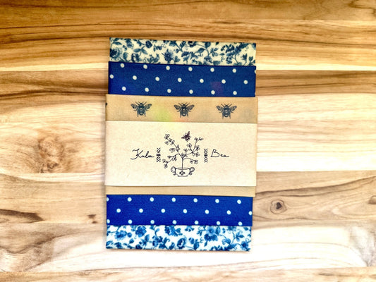 3 Piece Variety set. Reusable Beeswax wraps in Floral and Bee Prints. Bees in Greece Set - Kula Bee Goods