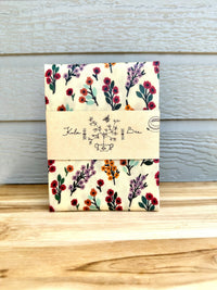 Organic Cotton Reusable Beeswax Bread Wrap. WildFlower Meadows - Kula Bee Goods
