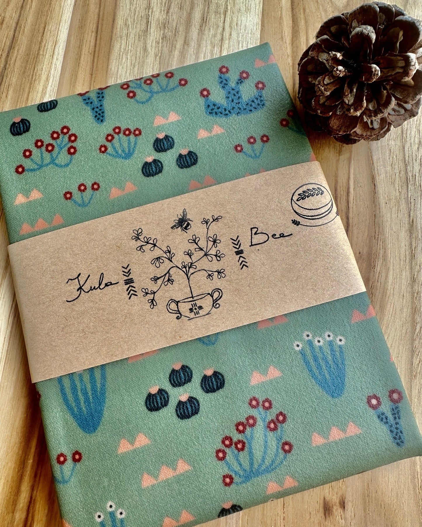 Organic Reusable Beeswax Bread Wrap. Bee Cactus Proof - Kula Bee Goods