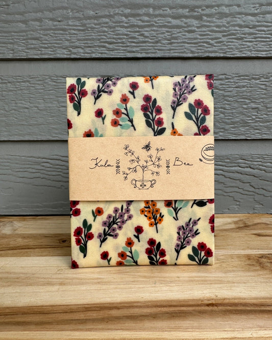Organic Reusable Beeswax Bread Wrap. WildFlower Meadows - Kula Bee Goods