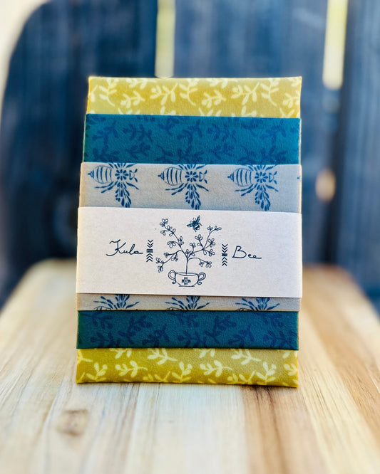 Reusable Beeswax Food Wrap Set. Prairie Bees - Kula Bee Goods