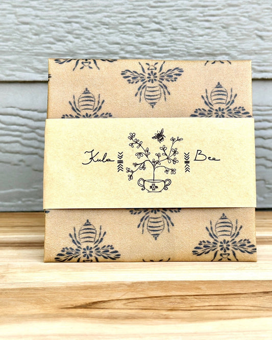 Reusable Beeswax Food Wrap Small. My Heartbeat is a Flower - Kula Bee Goods