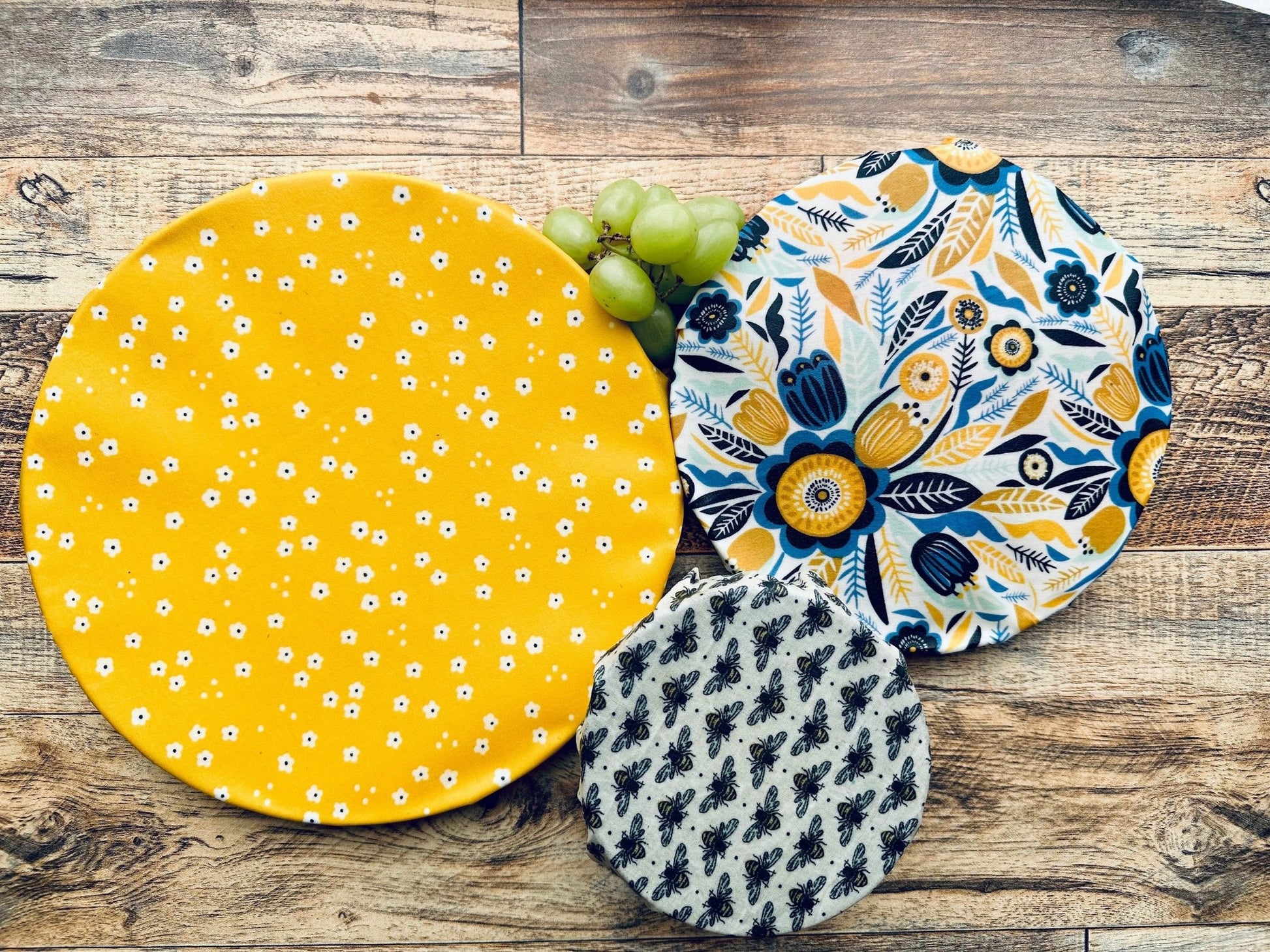 Beeswax Food Wrap Variety set of 3. Spring Bees - Kula Bee Goods
