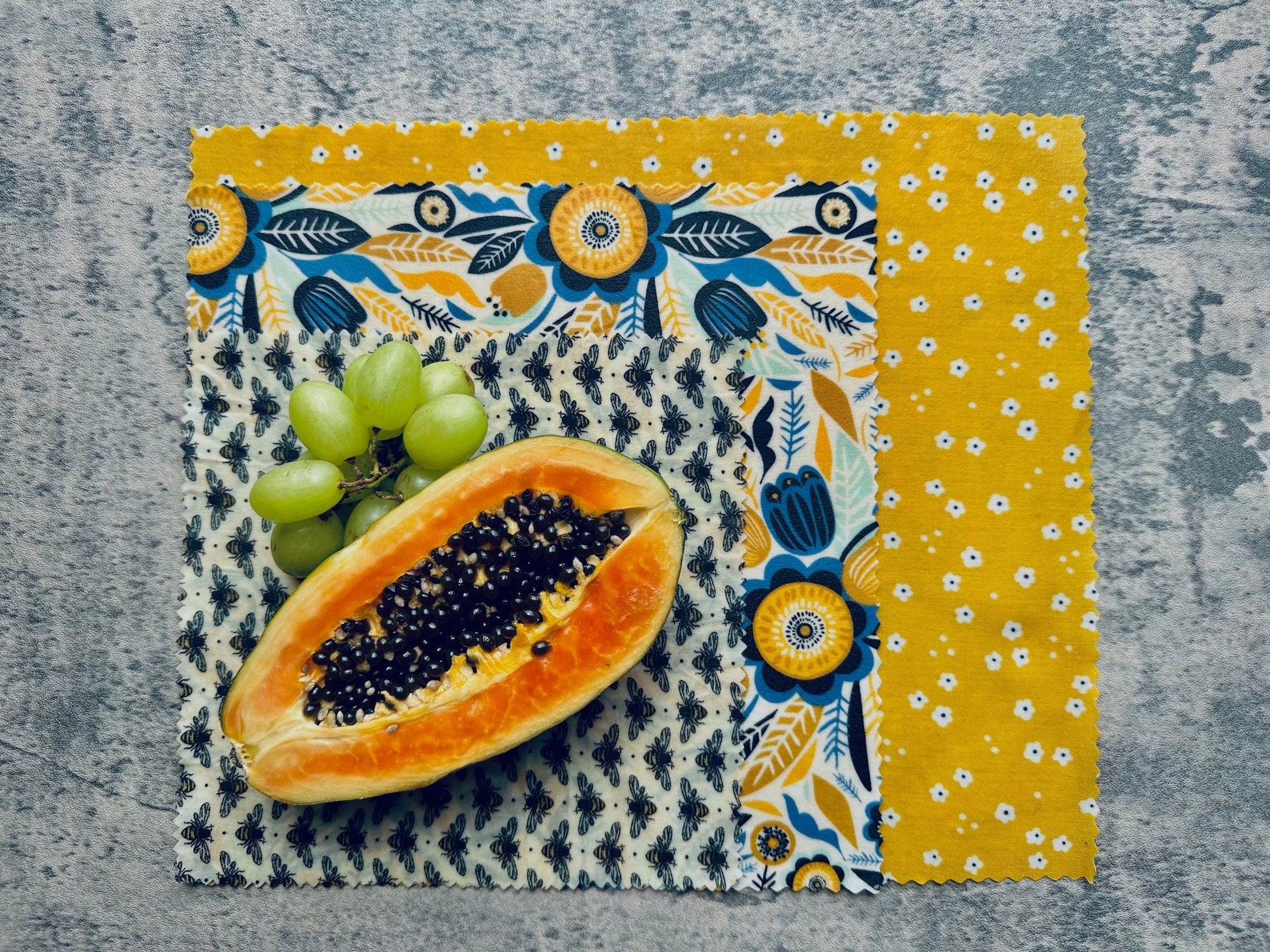 Beeswax Food Wrap Variety set of 3. Spring Bees - Kula Bee Goods