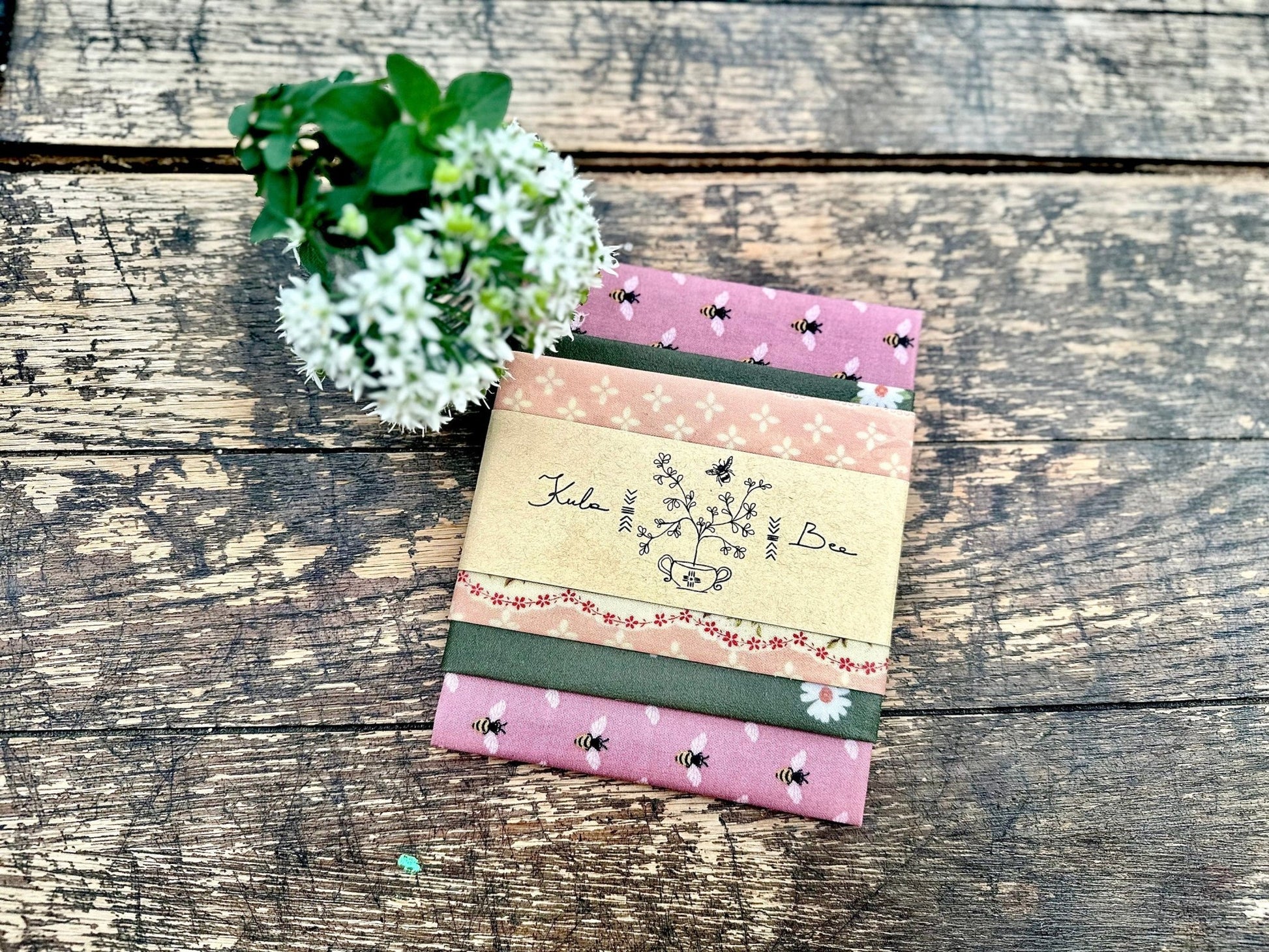 Beeswax Food Wraps. Variety set of 3. Bees in Grandma’s Kitchen Print - Kula Bee Goods