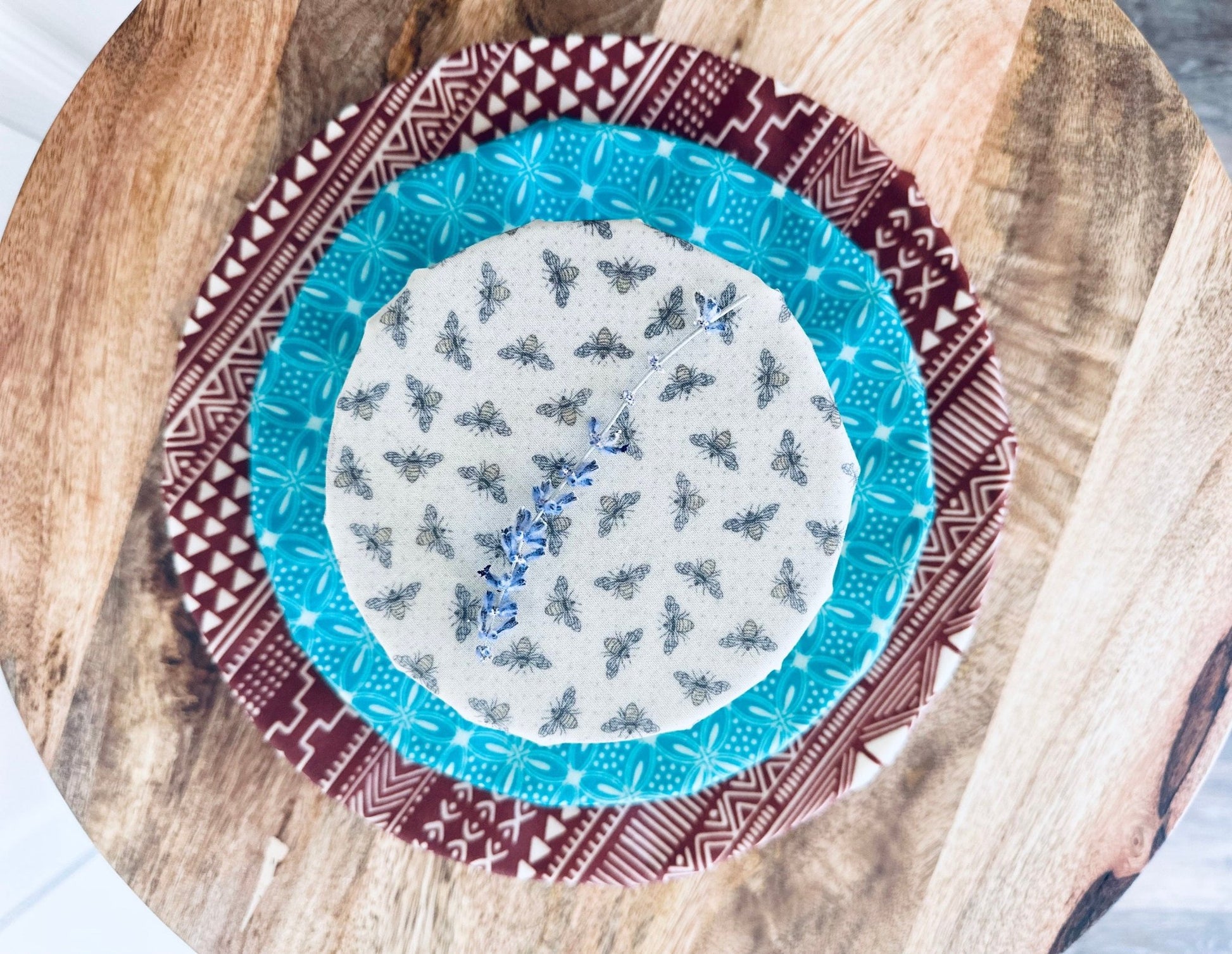 Reusable Beeswax Food Wraps. 3 - Pack. Mountain Bees - Kula Bee Goods