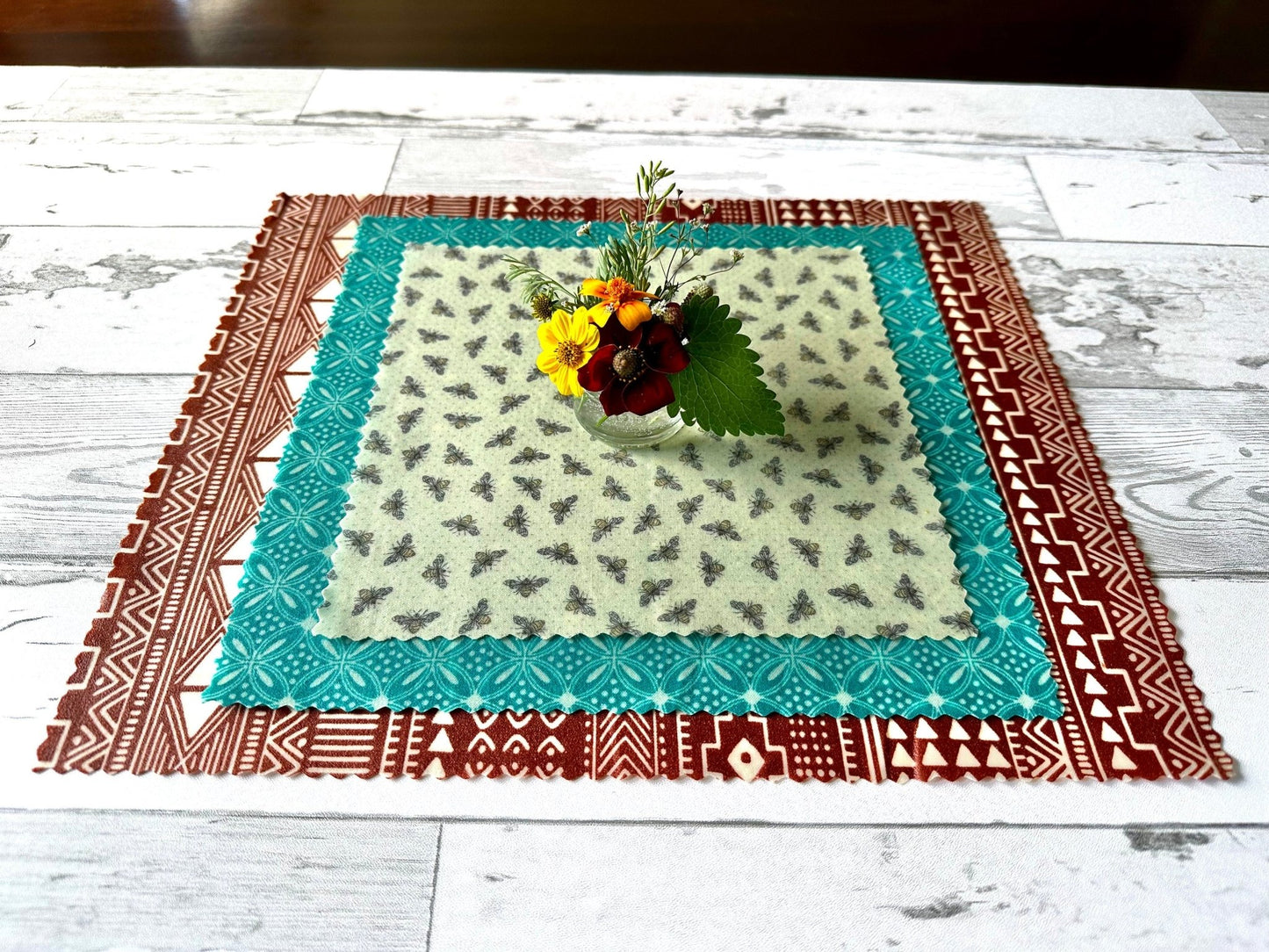 Reusable Beeswax Food Wraps. 3 - Pack. Mountain Bees - Kula Bee Goods