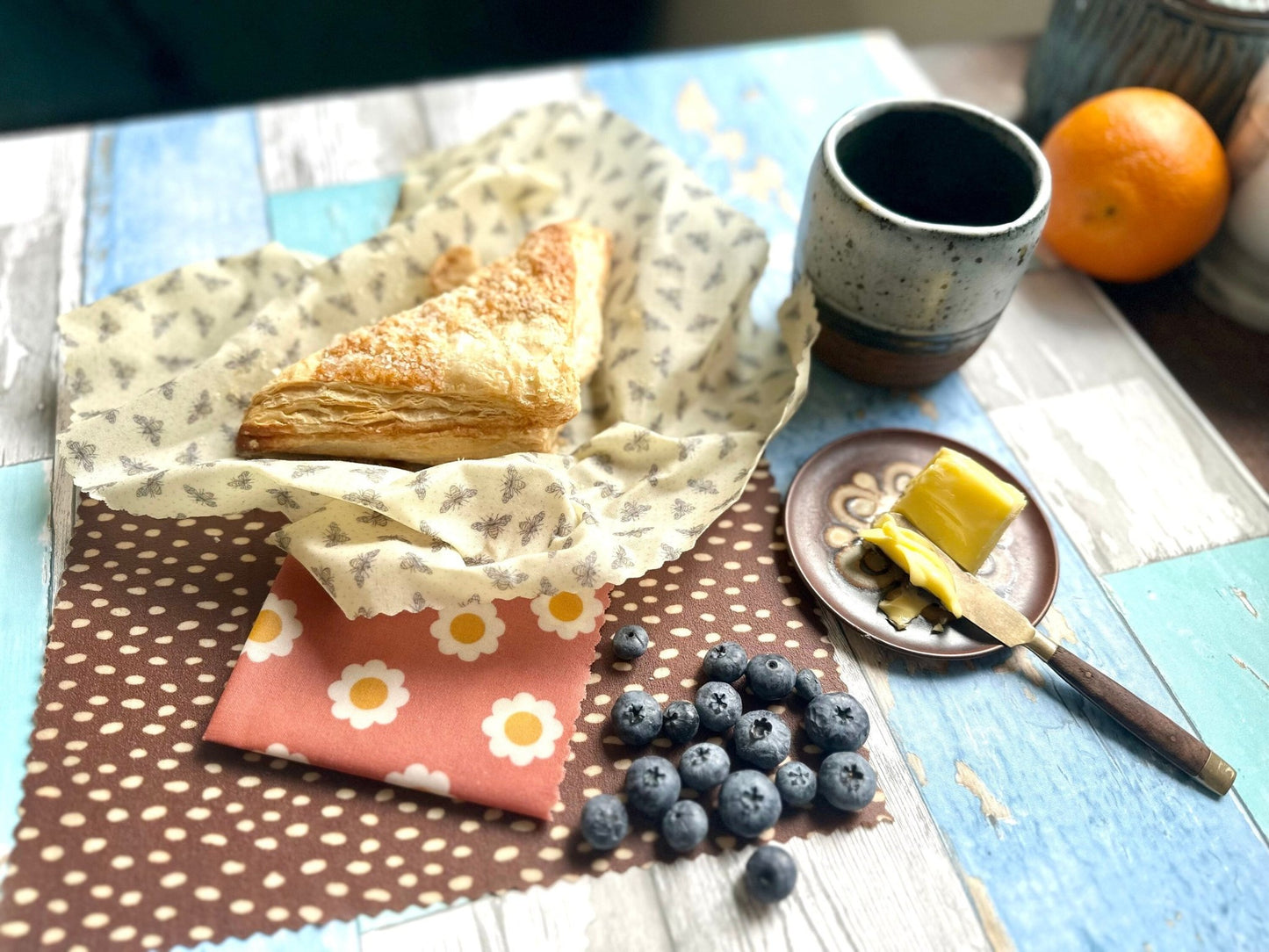 Reusable Beeswax Food Wraps. Bees and Daisies Variety Set - Kula Bee Goods
