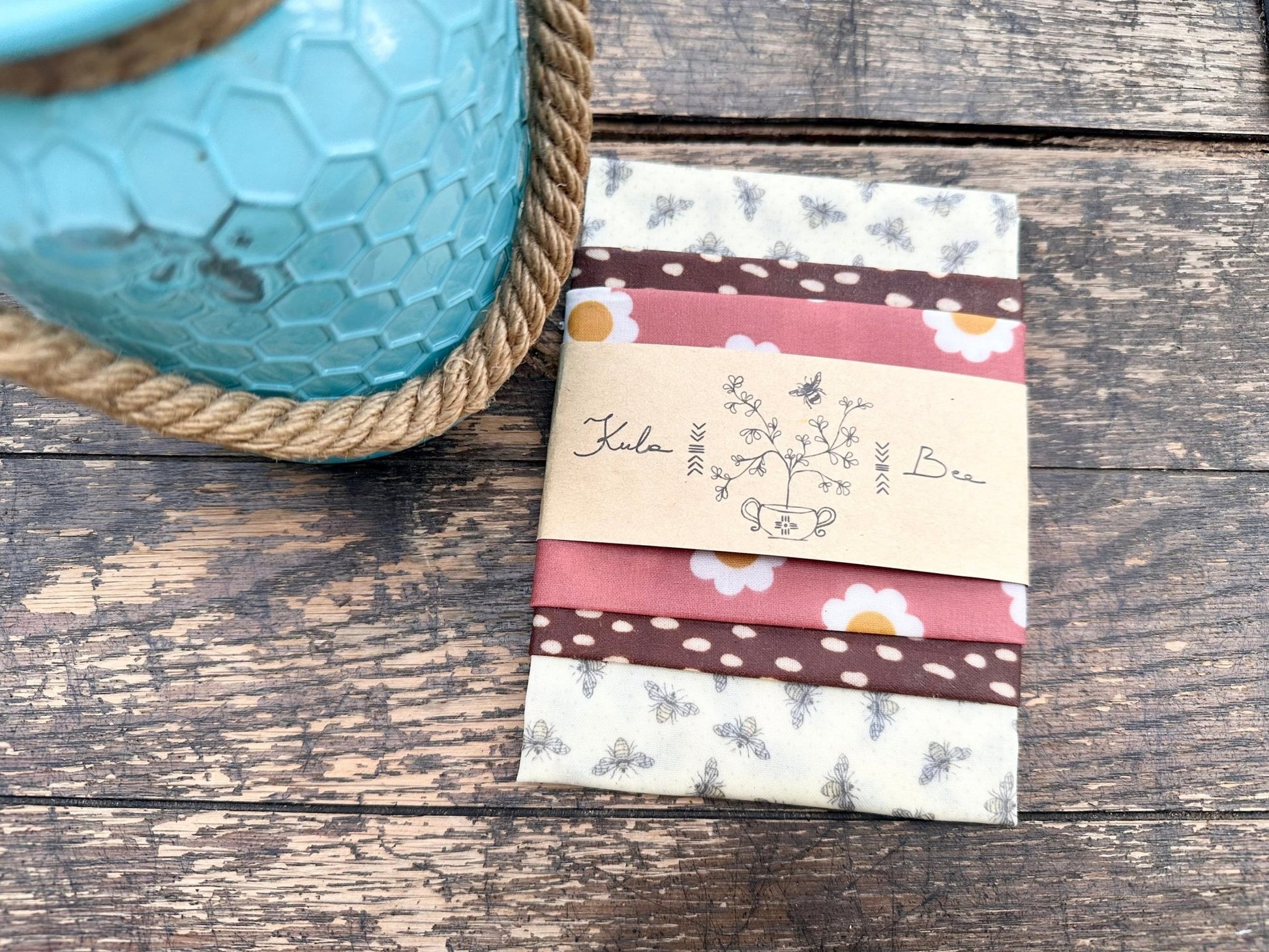 Reusable Beeswax Food Wraps. Bees and Daisies Variety Set - Kula Bee Goods