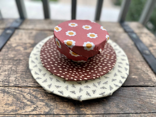 Reusable Beeswax Food Wraps. Bees and Daisies Variety Set - Kula Bee Goods